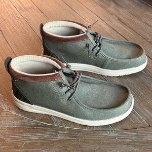 Hey Dude Green Canvas Chukka Boots